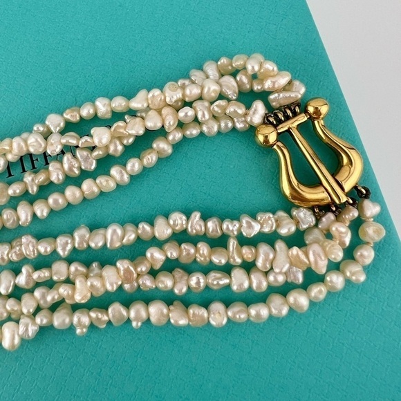 Vintage Tiffany & Co. Baroque Pearl Torsade Necklace 18k Buckle Clasp - Picture 9 of 9